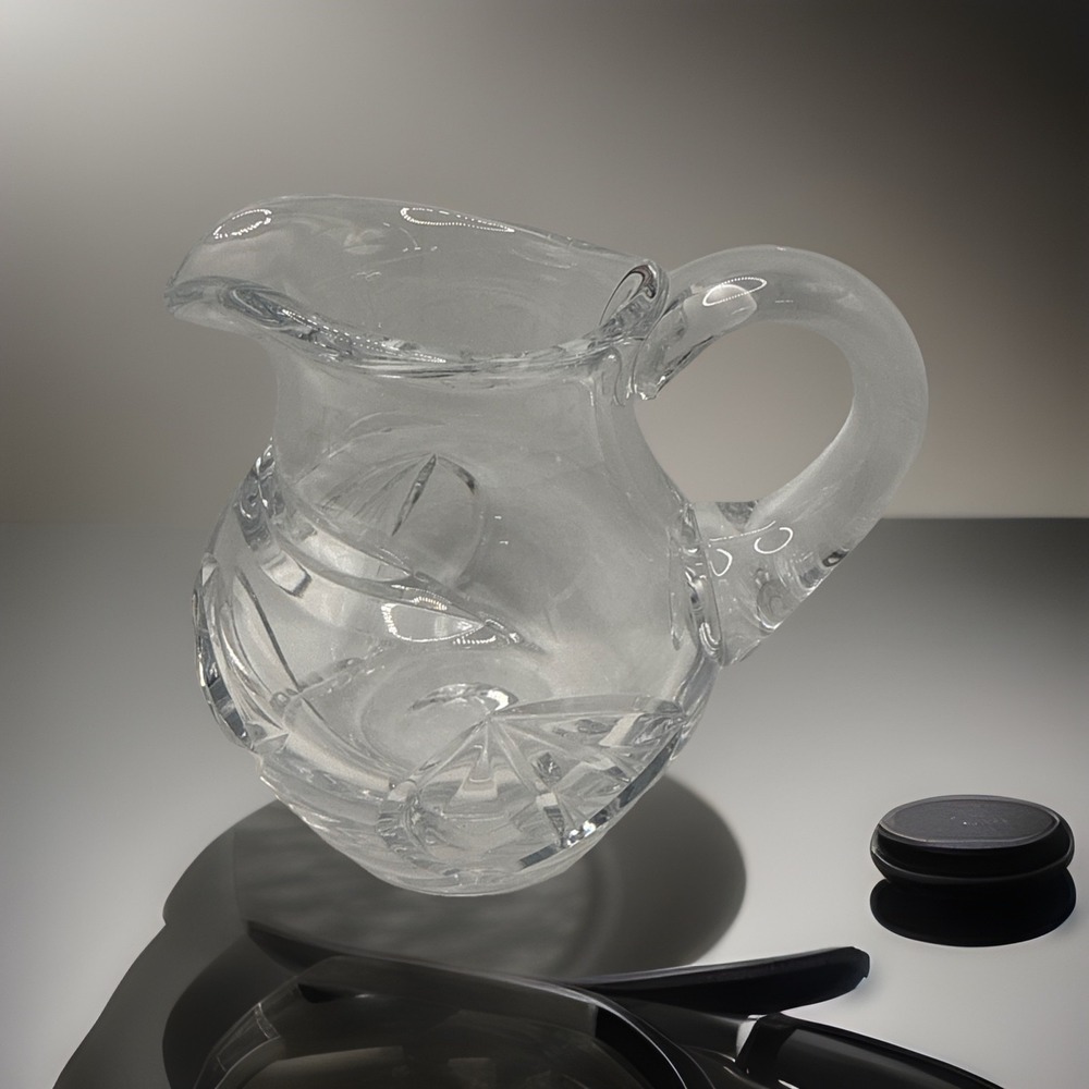Vintage Bohemia Crystal Creamer-Small Pitcher 4" Multiple Cut Patterns
